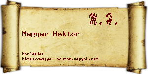 Magyar Hektor névjegykártya
